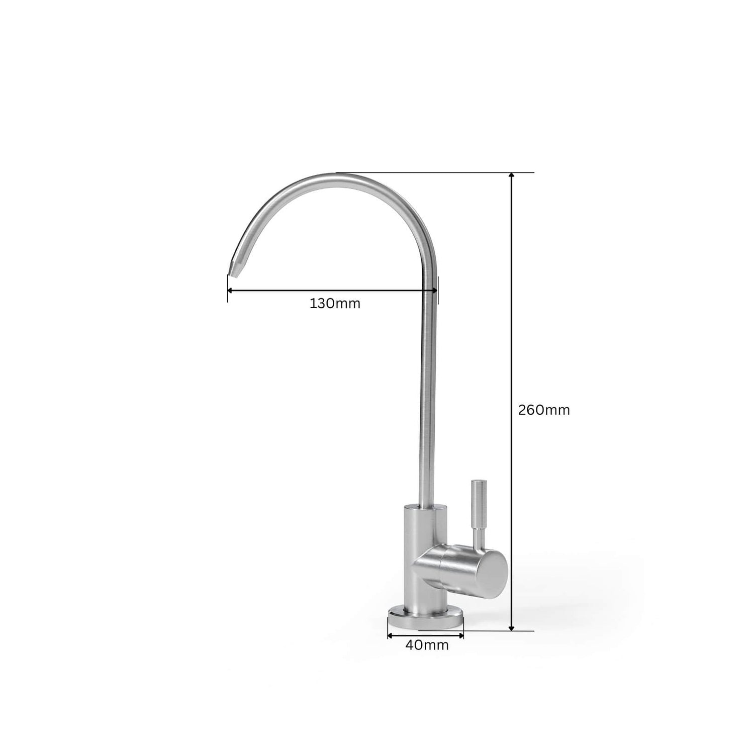 Eden Single Water Filter Tap - Brushed Stainless Steel